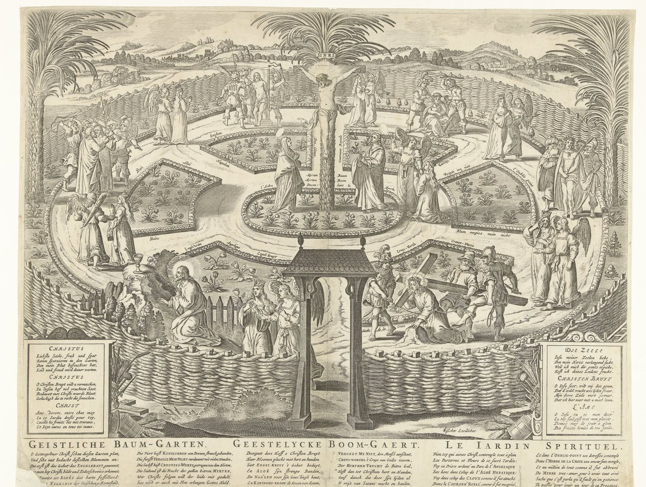 Manevi Bahçe, yaklaşık 1650 Geistliche Baum-Garten / Geestelycke Boom-Gaert / Le Jardin Spirituel (nesne üzerindeki başlık) by Anonymous
