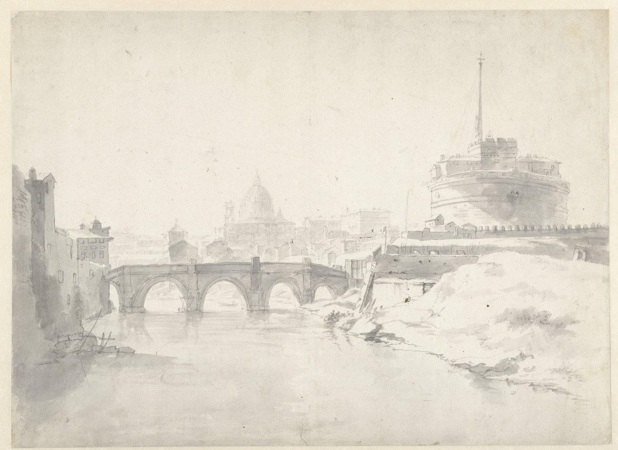 Roma'daki Castel Sant'Angelo'nun görünümü by Anonymous