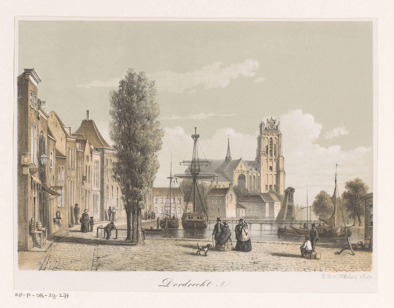 Dordrecht'teki liman manzarası by Anonymous