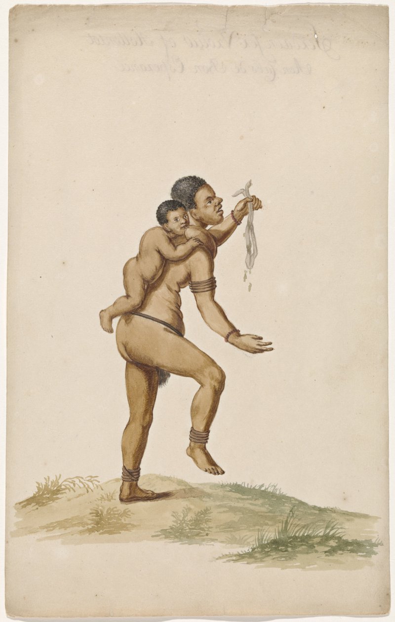 Bebek ile Khoikhoi kadın by Anonymous