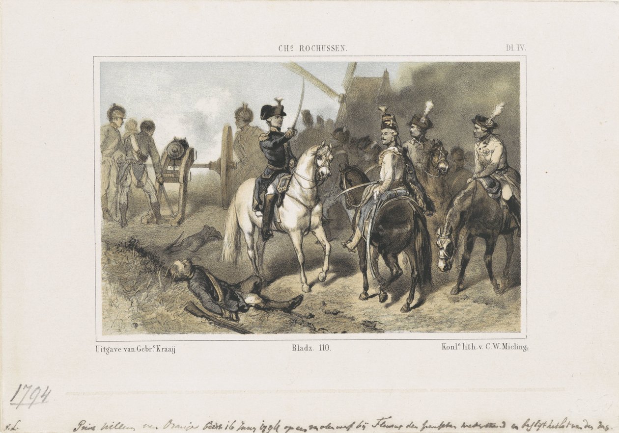 Fleurus Savaşı'nda Prens William, 1794 by Anonymous