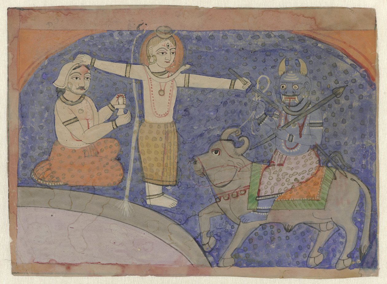 Shiva, Yama'yı tridentiyle öldürür by Anonymous