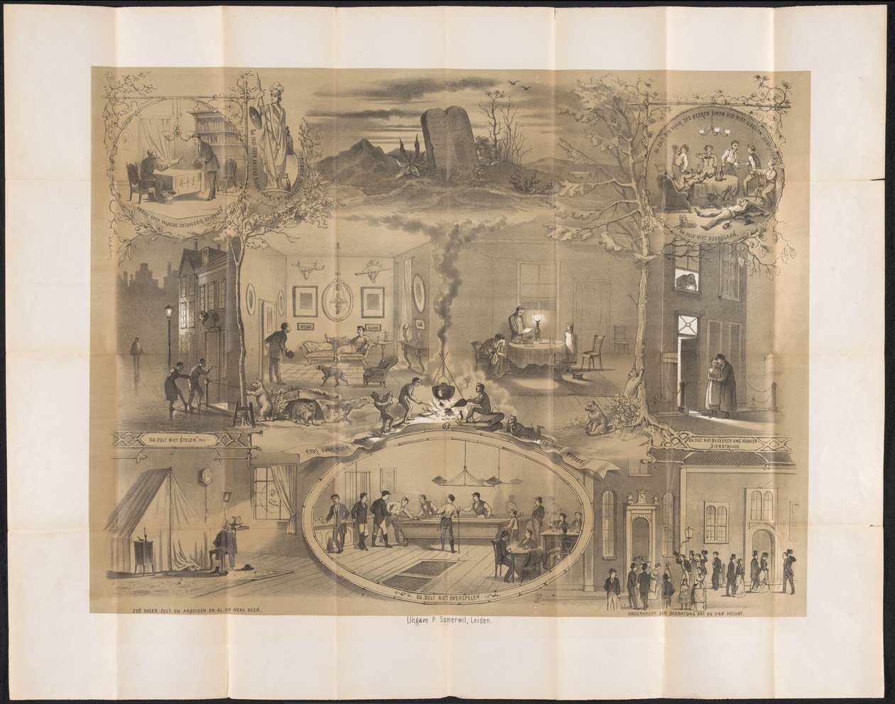 Leiden öğrenci almanağında karikatür, 1873 by Anonymous
