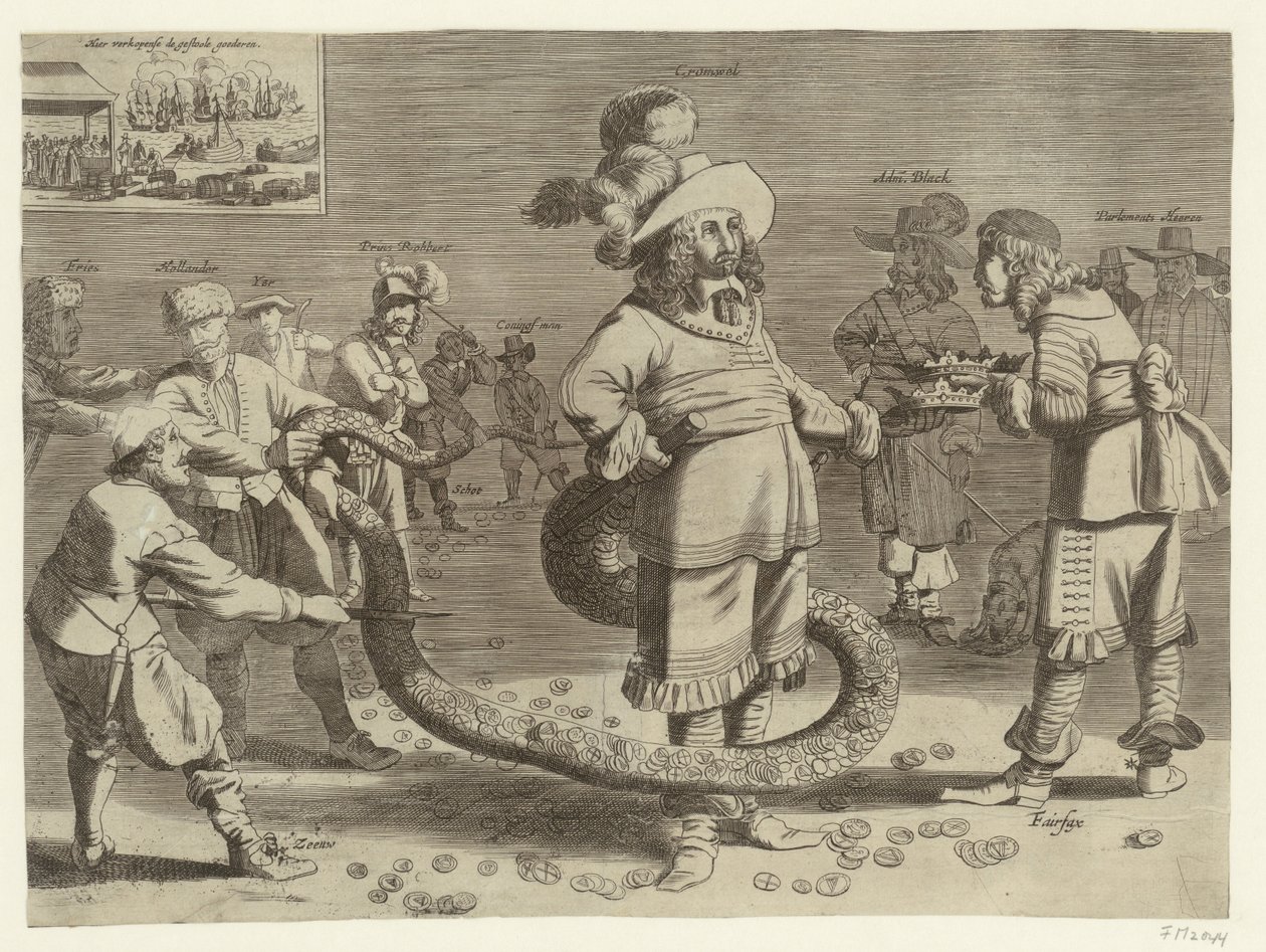 Çirkin Kuyrukçu olarak Cromwell'in karikatürü, 1652 by Anonymous