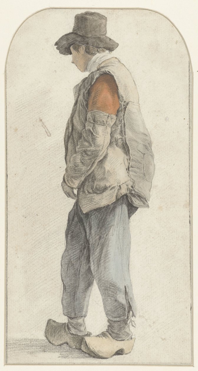 Ayakta duran çiftlik çocuğu, solda by Anonymous