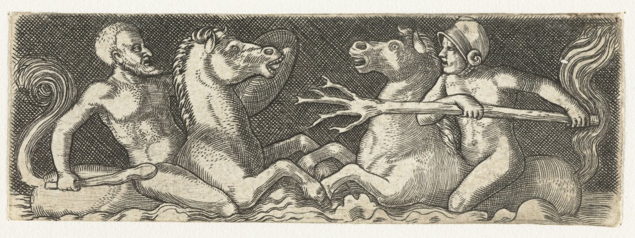 İki dövüşen triton by Anonymous