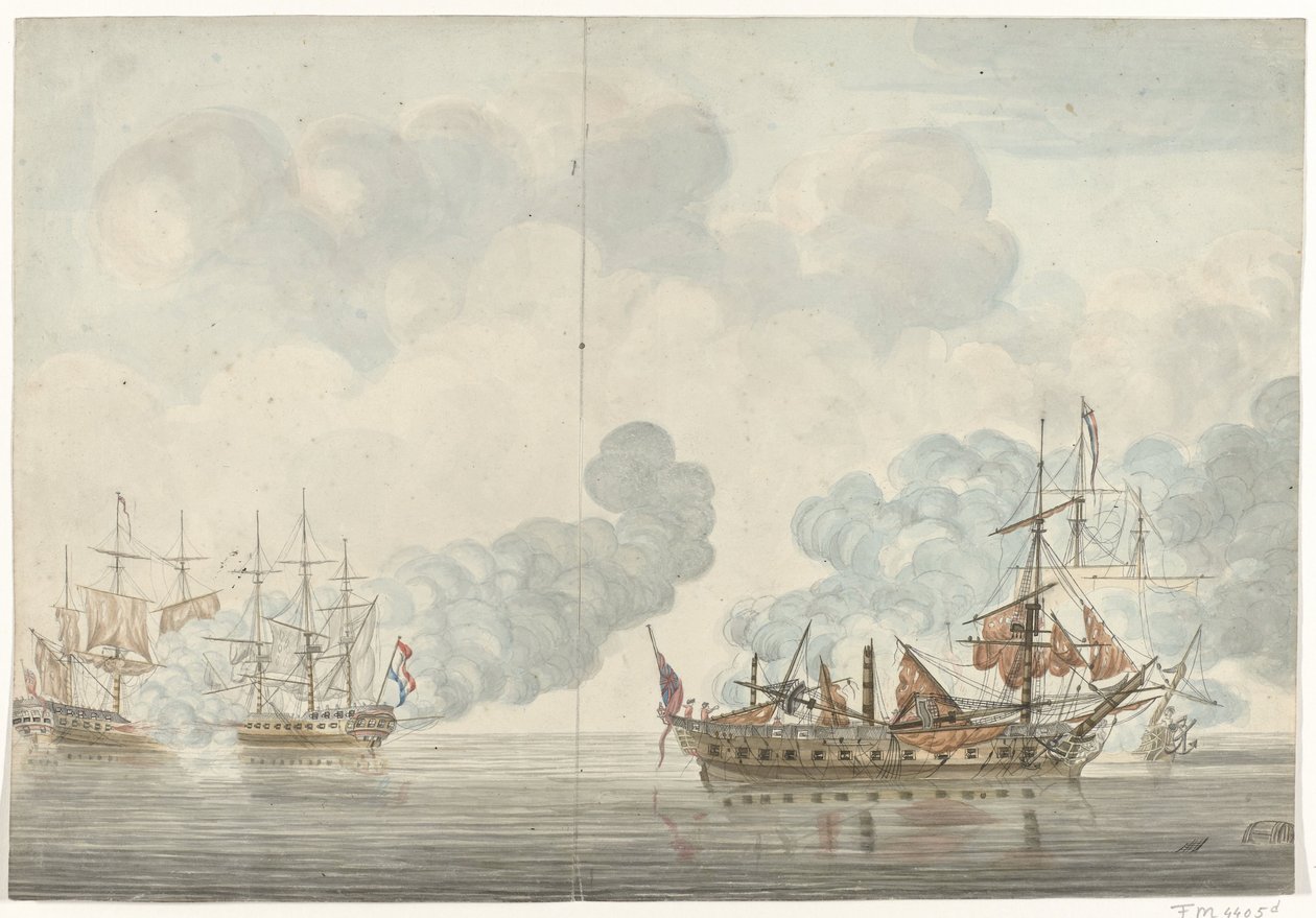 Cadiz Deniz Savaşı, 1781 by Anonymous