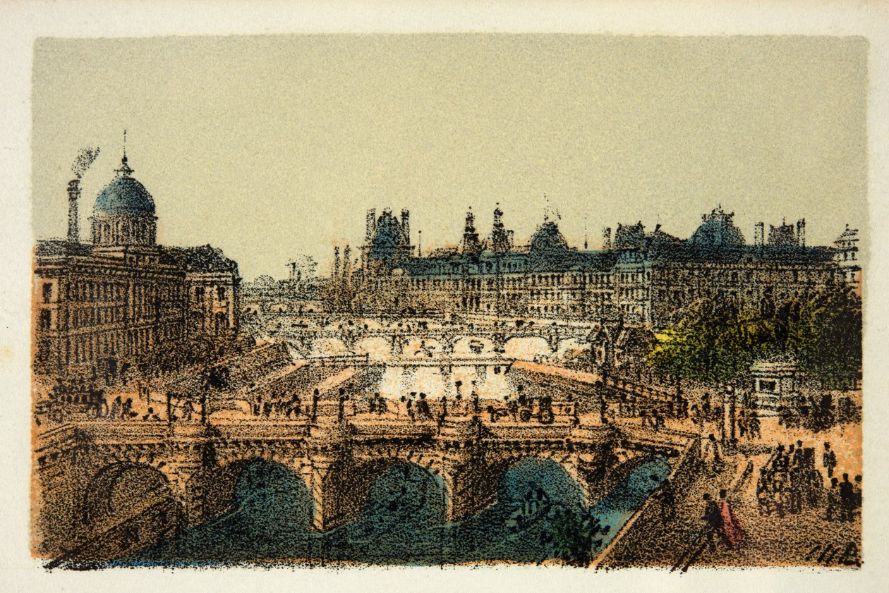 Paris 1874: Pont Neuf, Özel koleksiyon by Anonymous Anonymous