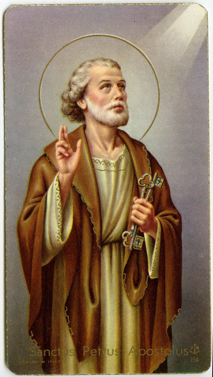 Dindar görüntü: Havari Aziz Peter (kromolitografi) by Anonymous Anonymous