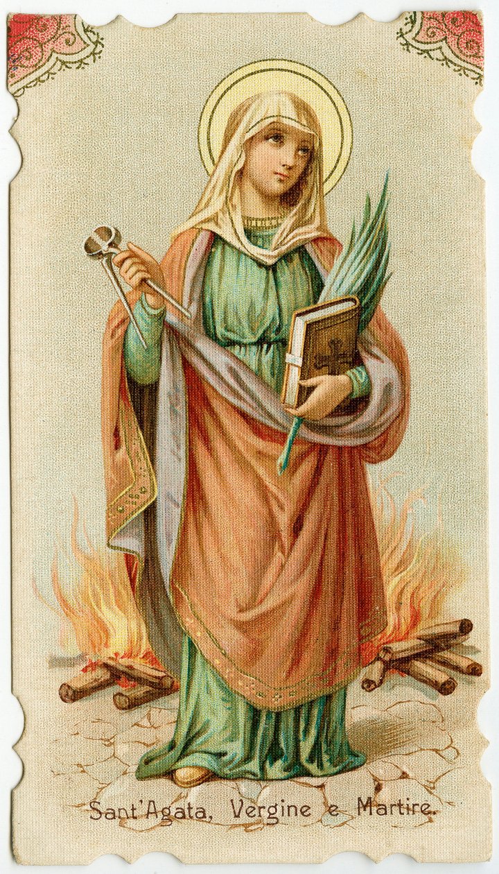 Sicilyalı Aziz Agatha (gravür by Anonymous Anonymous