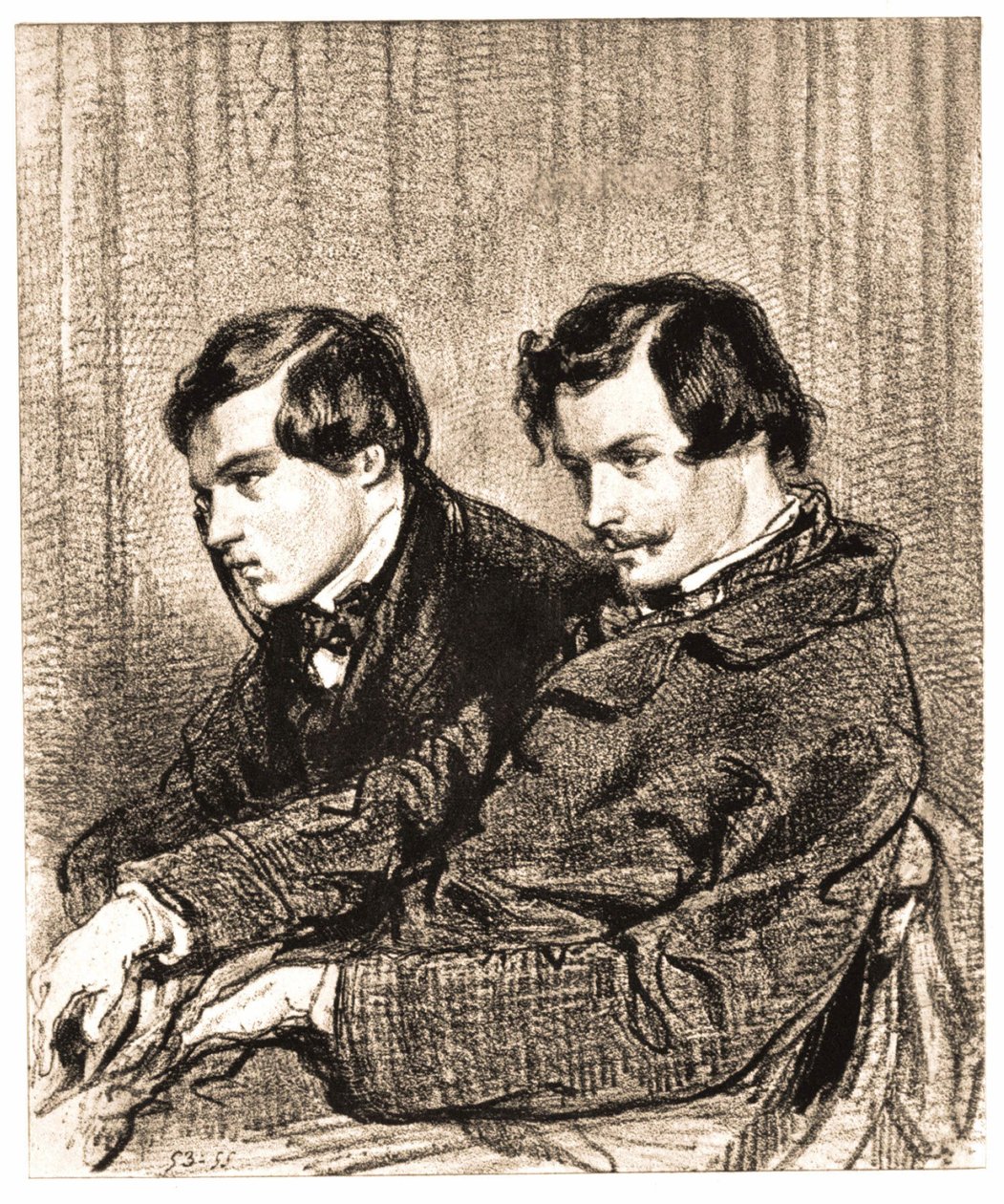 Goncourt kardeşler. Çizim, özel koleksiyon by Anonymous Anonymous