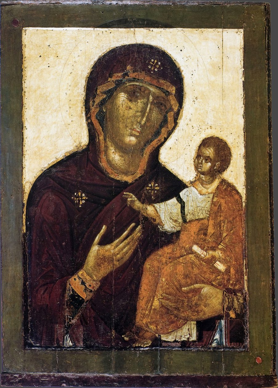 Bakire Hodegetria, 12. yüzyıl by Anonymous Russian icon painter