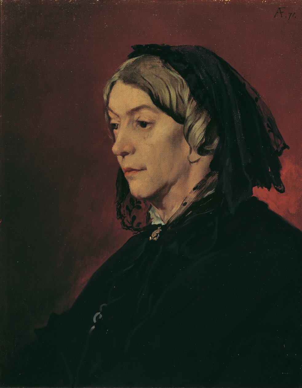 Henriette Feuerbach, sanatçının üvey annesi by Anselm Feuerbach