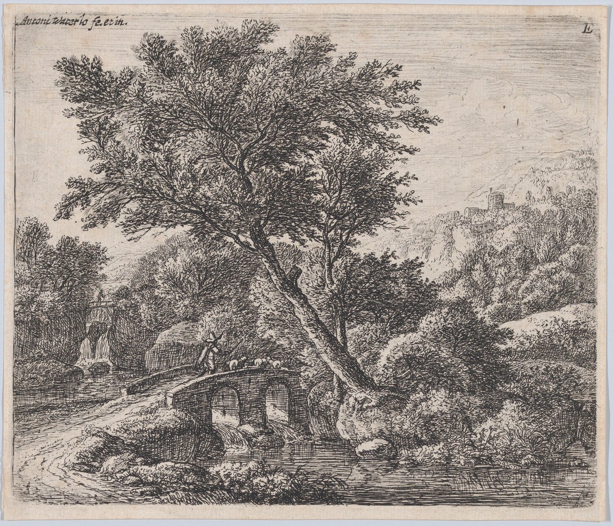 Küçük Bir Köprüde Çoban, 17. yüzyıl. by Anthonie Waterloo