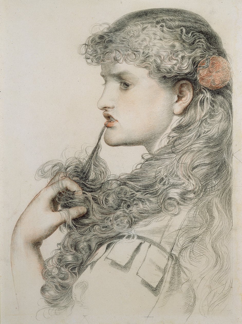 Proud Maisie, 1893, (kağıt üzerine kurşun kalem ve kırmızı tebeşir) by Anthony Frederick Augustus Sandys