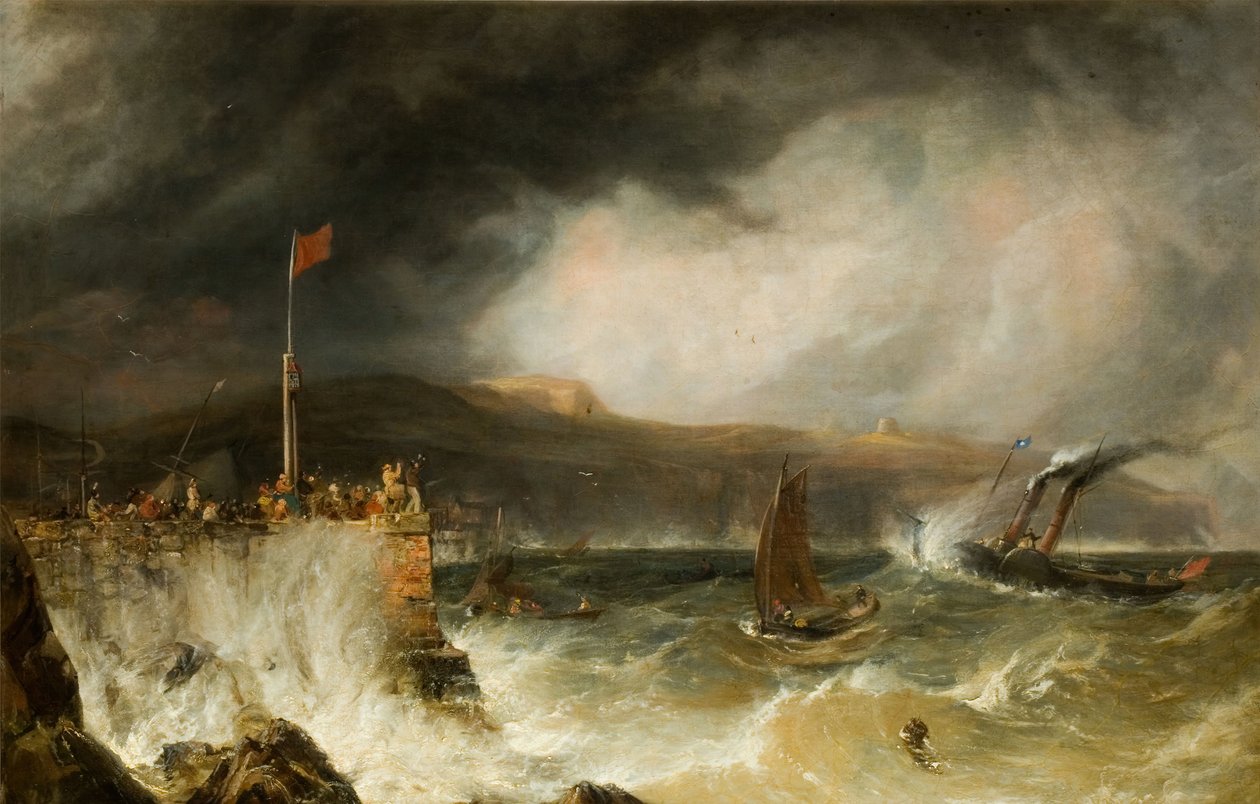 Limana Giren Paket Bot, 1855. by Anthony Vandyke Copley Fielding