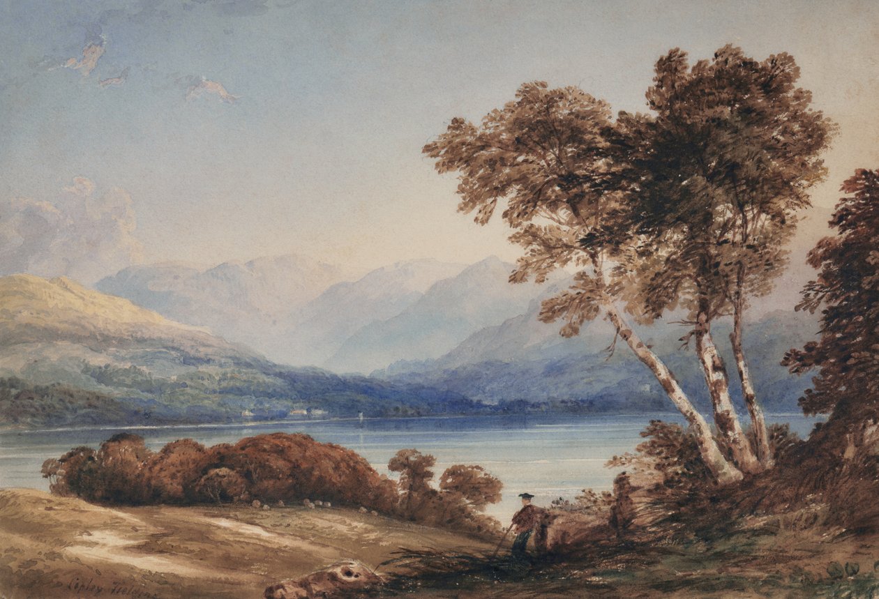 Bir göl manzarası by Anthony Vandyke Copley Fielding