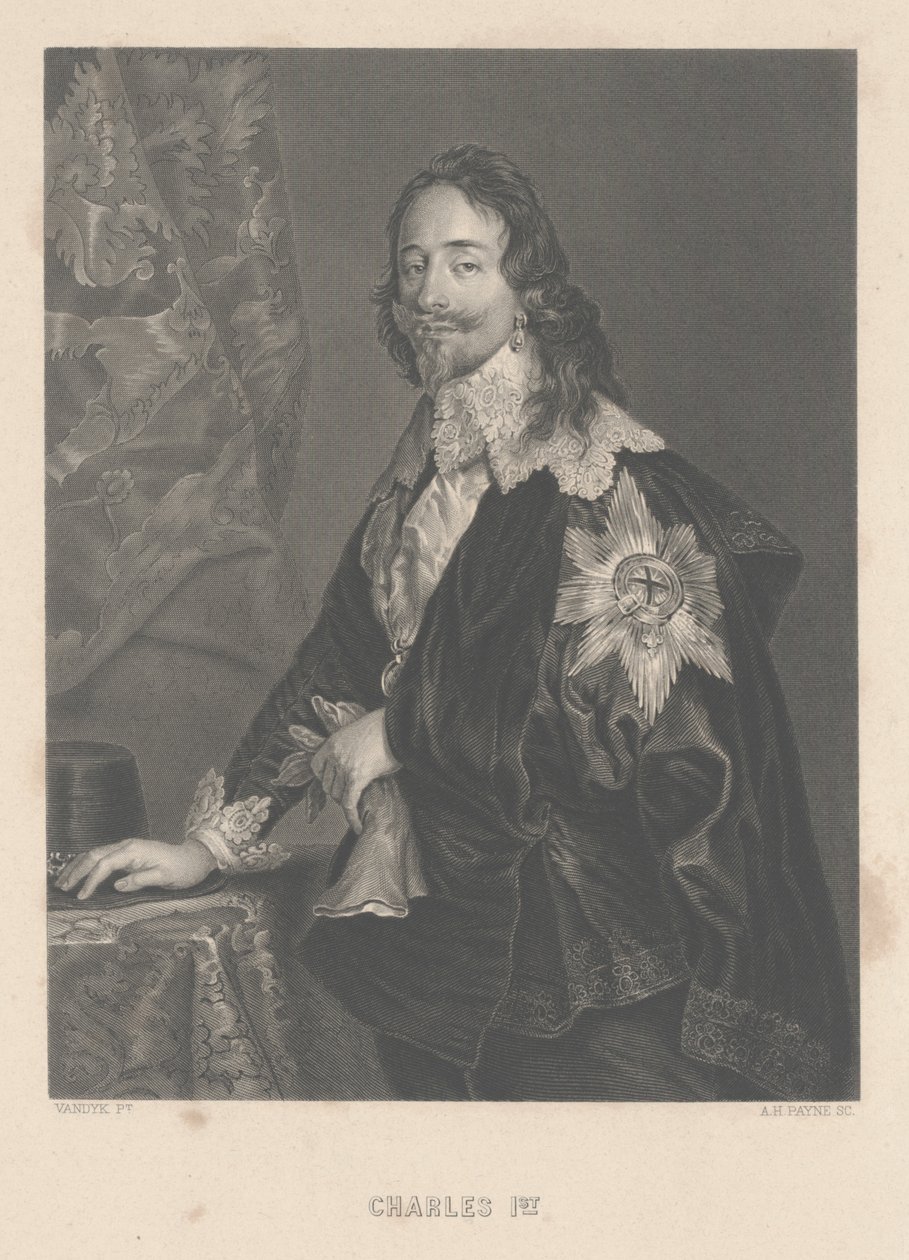 AH Payne tarafından oyulmuş Charles I, by Anthony van Dyck