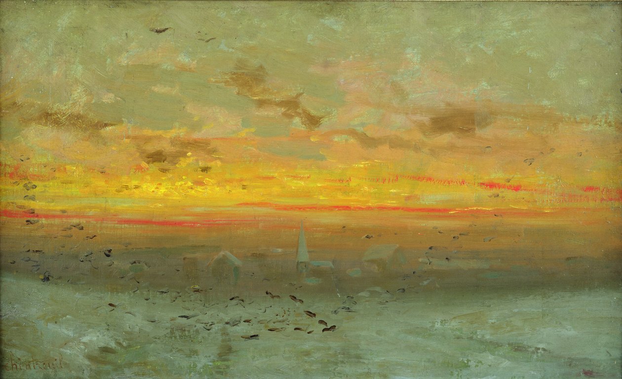 The Courgent Plain after snowfall  by Antoine Chintreuil