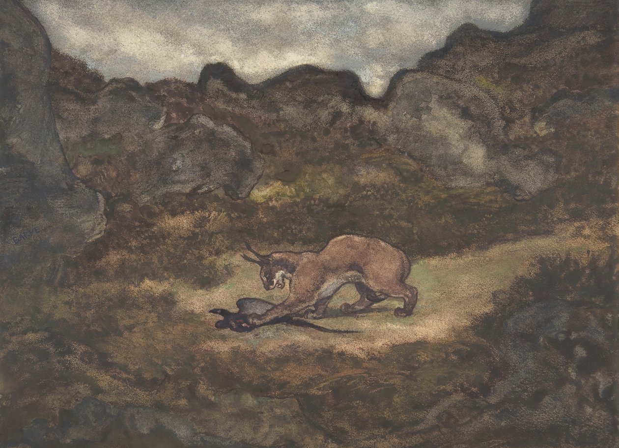 Karakulak ve Sülün, 1810-75. by Antoine Louis Barye