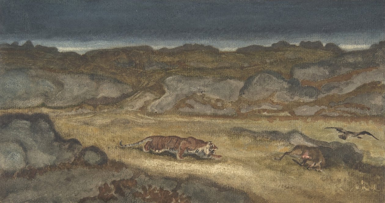Kaplan Stalking Avı, . by Antoine Louis Barye