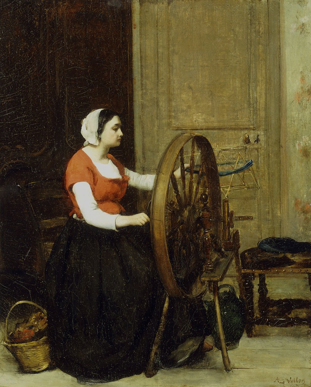 Kadın ve Çıkrık, 1860 dolayları? by Antoine Vollon