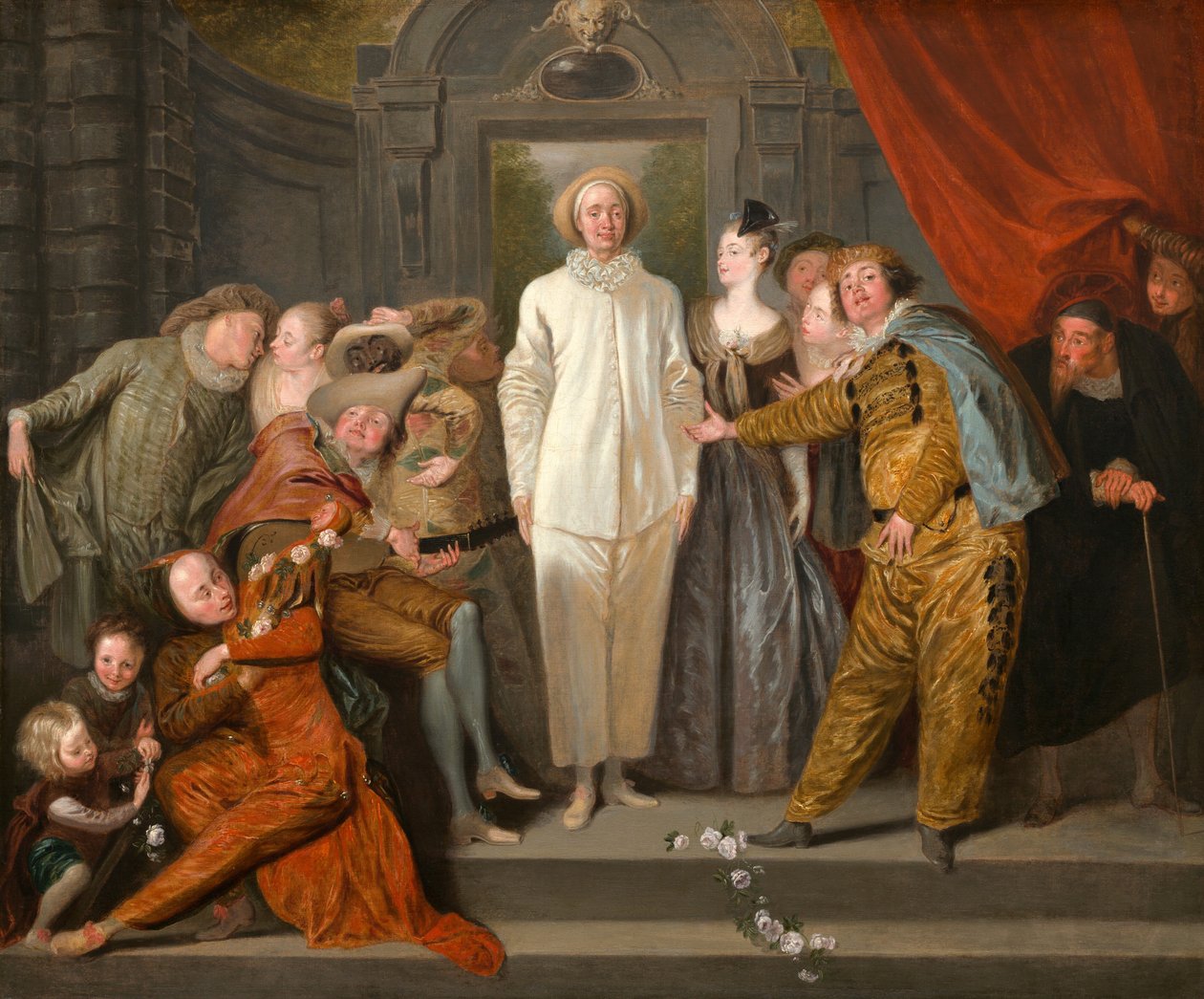 İtalyan Komedyenler by Antoine Watteau