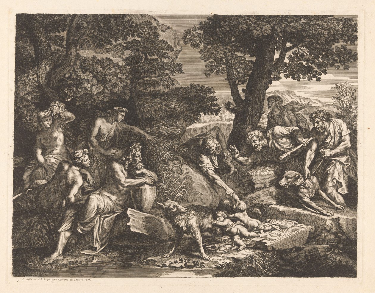 Çobanlar tarafından bulunan Romulus ve Remus by Antoinette Bouzonnet