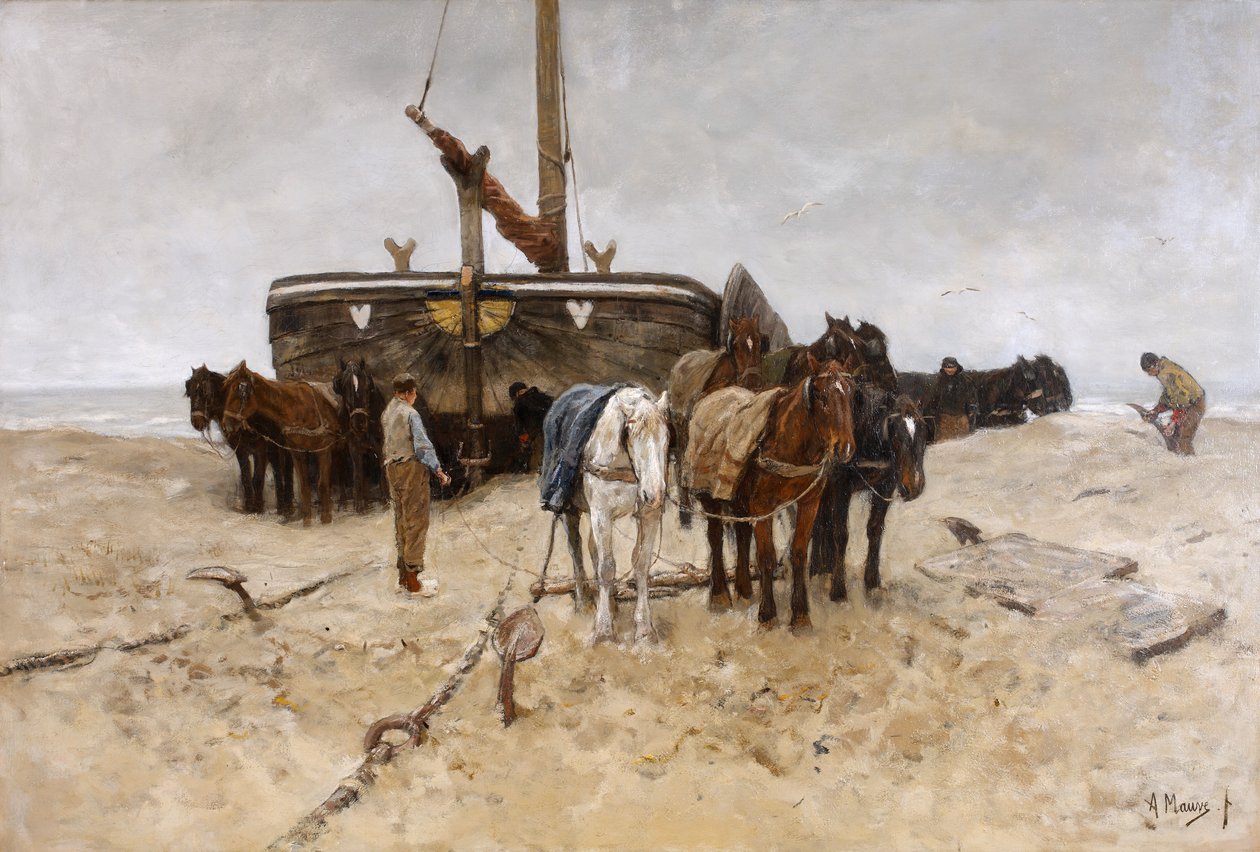 Sahilde balıkçı teknesi by Anton Mauve