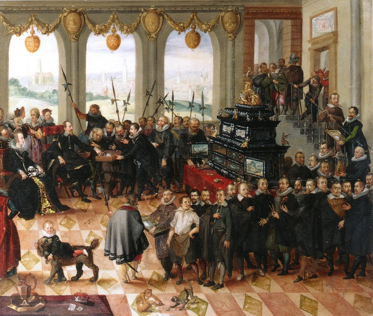 Die Übergabe des Pommerschen Kunstschranks an Herzog Philipp II von Pommern by Anton Mozart