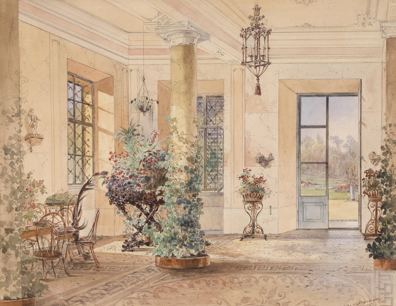 Küçük bir kalede Sala Terrena by Anton Altmann