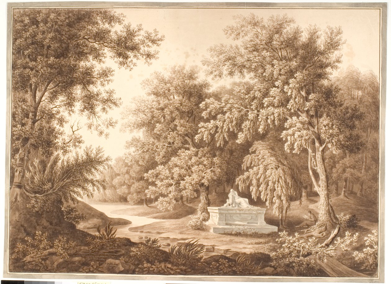 Bir mezar taşı ile park by Anton Carl Dusch