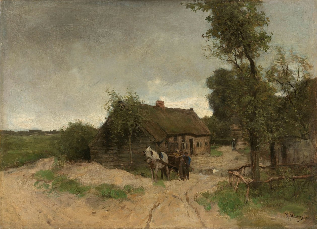 Toprak yolda ev by Anton Mauve