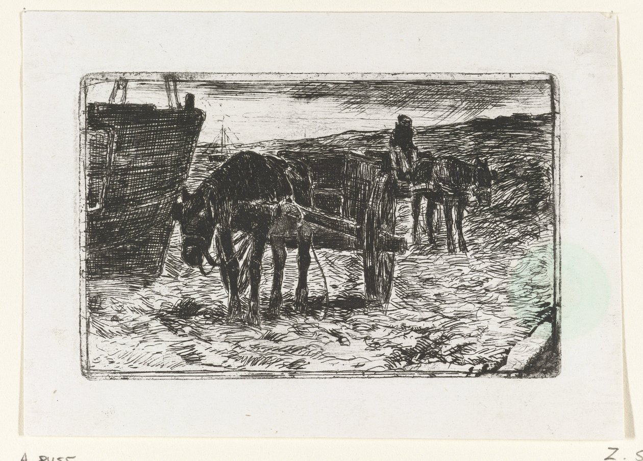 Sahildeki arabalar by Anton Mauve