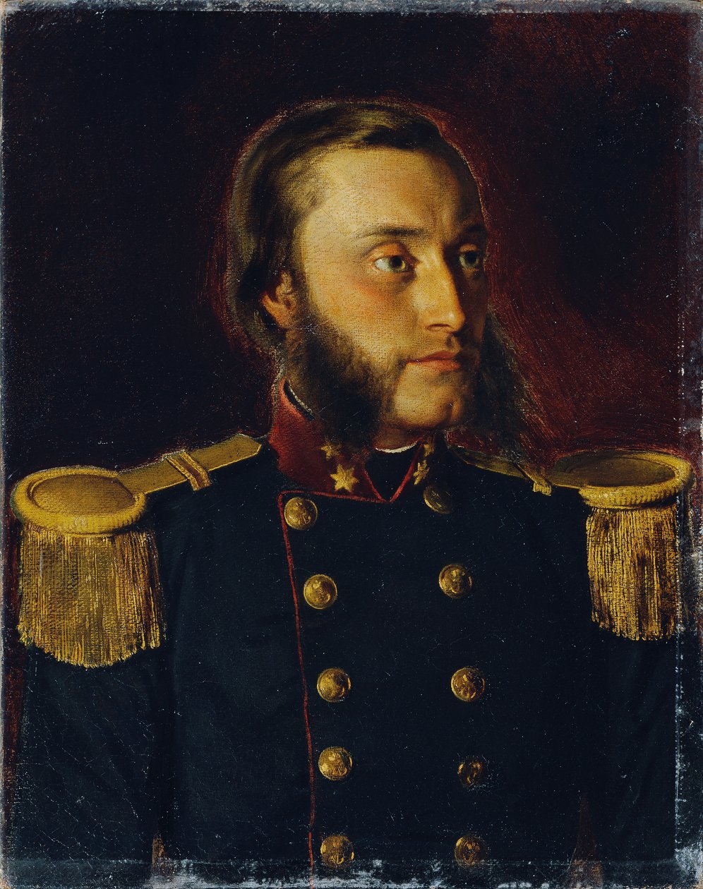 Teğmen olarak gemi inşa mühendisi Josef von Romako by Anton Romako