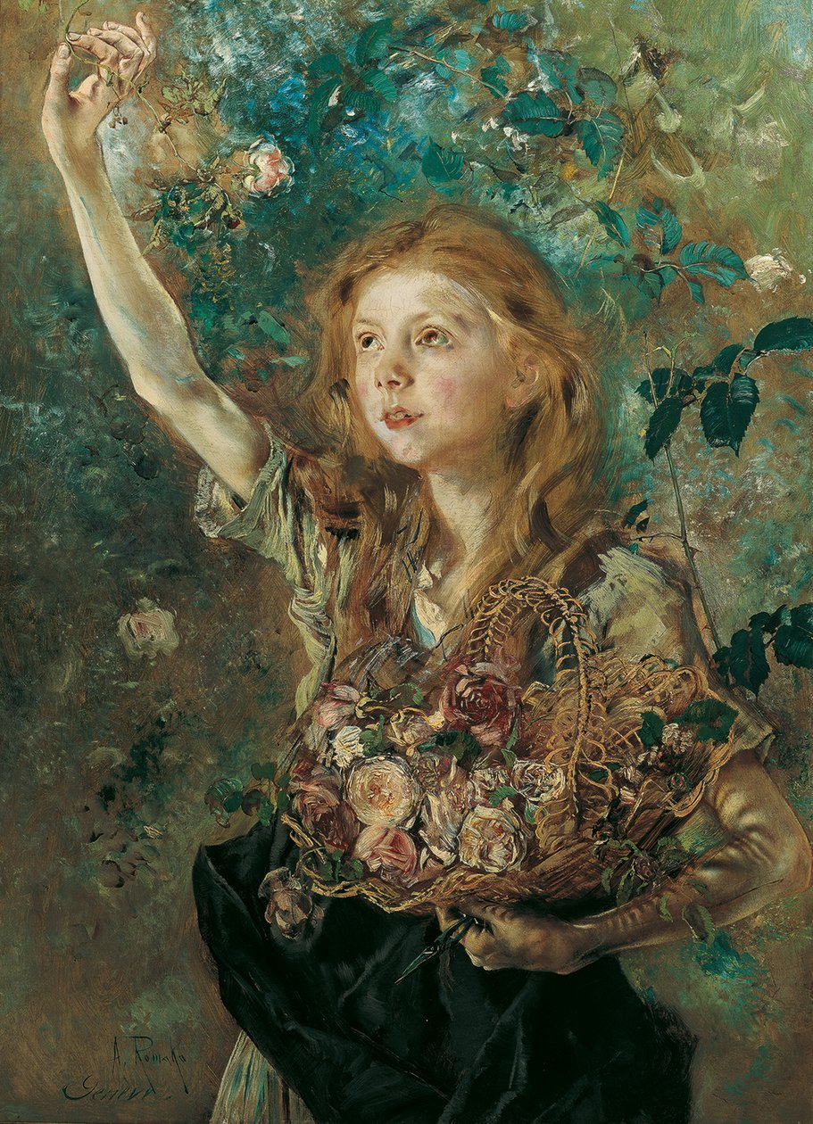 Gül toplayıcı, c. 1883-1884. by Anton Romako