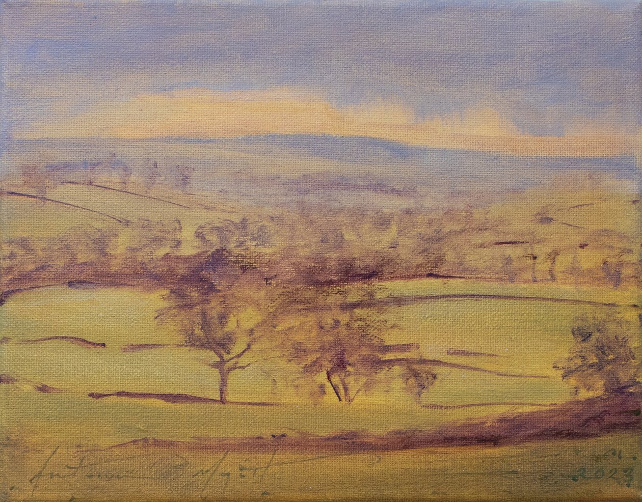 Somerset ağaçları, 2023 (tuval üzerine yağlıboya) by Antonia Myatt