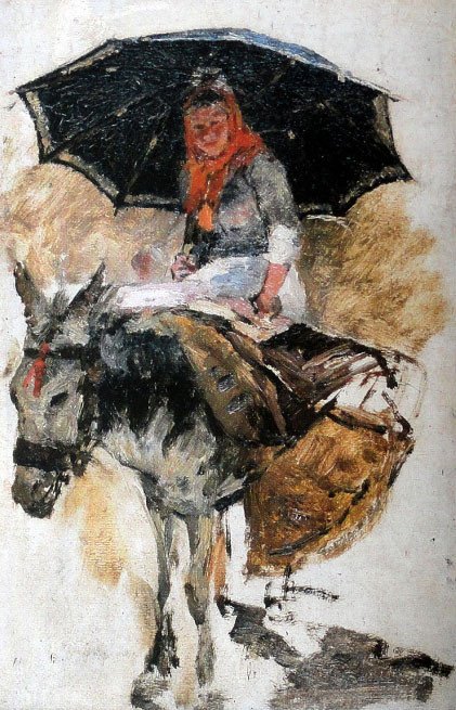 eşeğe binen kadın by Antonio Carvalho Silva de Porto