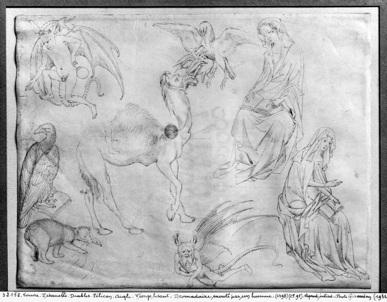 Vallardi Albümünden çalışmaların sayfası by Antonio Pisanello