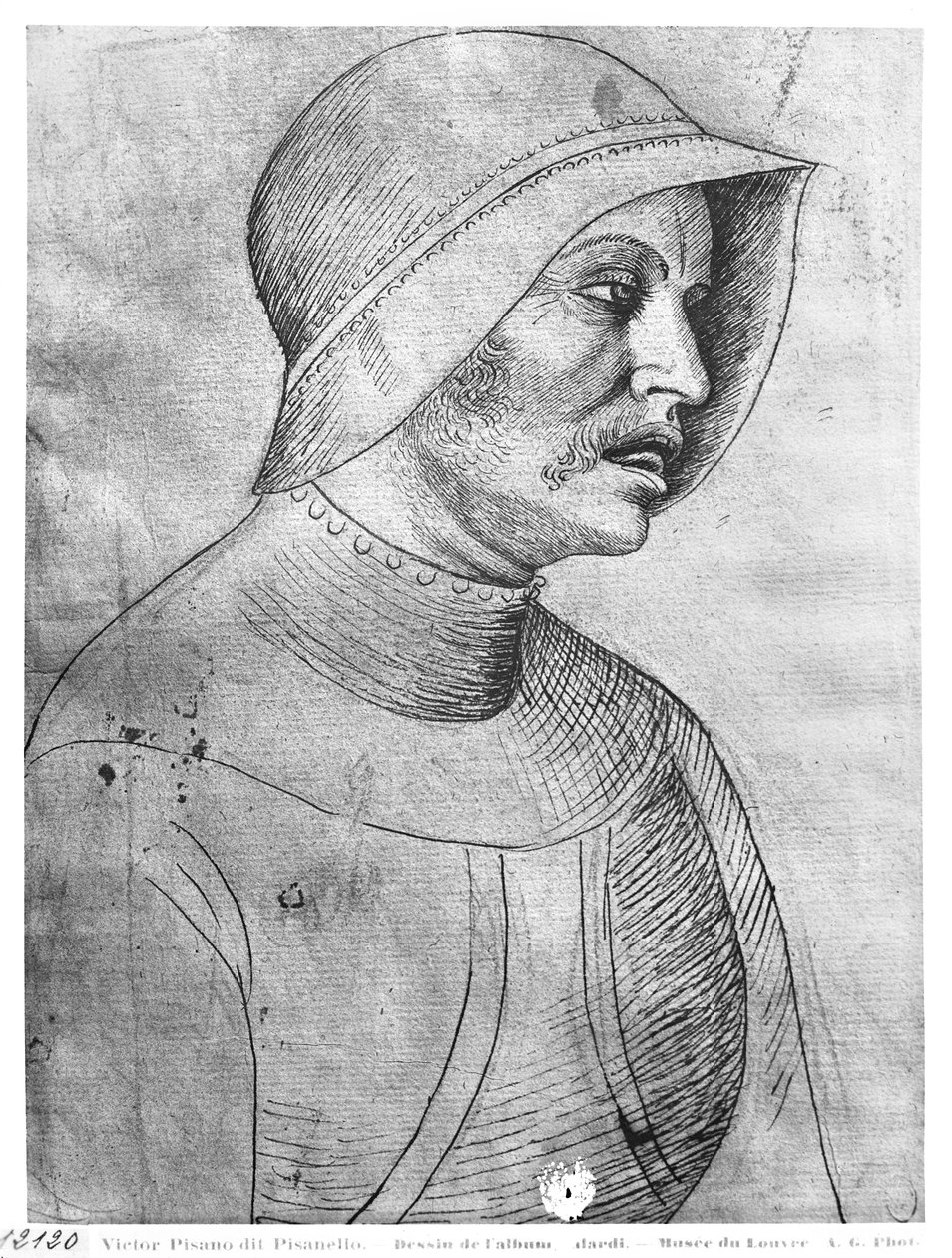 Vallardi Albümünden miğfer takan asker by Antonio Pisanello