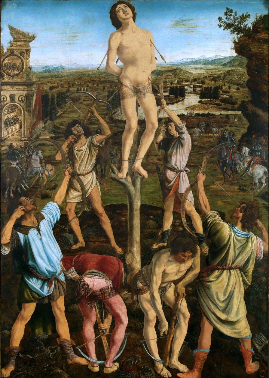 Aziz Sebastian Şehitliği, 1475 (kavak üzerine yağlı boya) by Antonio Pollaiuolo