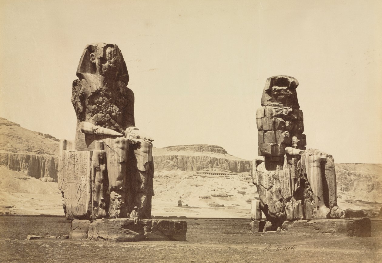 Memnon Heykeli, Thebes by Antonio Beato