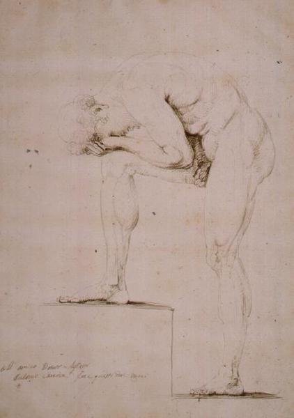 Erkek Çıplak Ağlıyor (kağıt üzerine kalem) by Antonio Canova