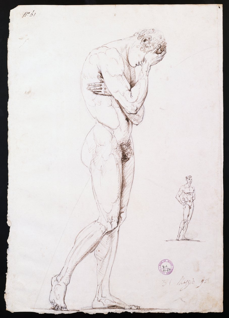 Sol Profilde Çıplak Erkek Ayakta by Antonio Canova