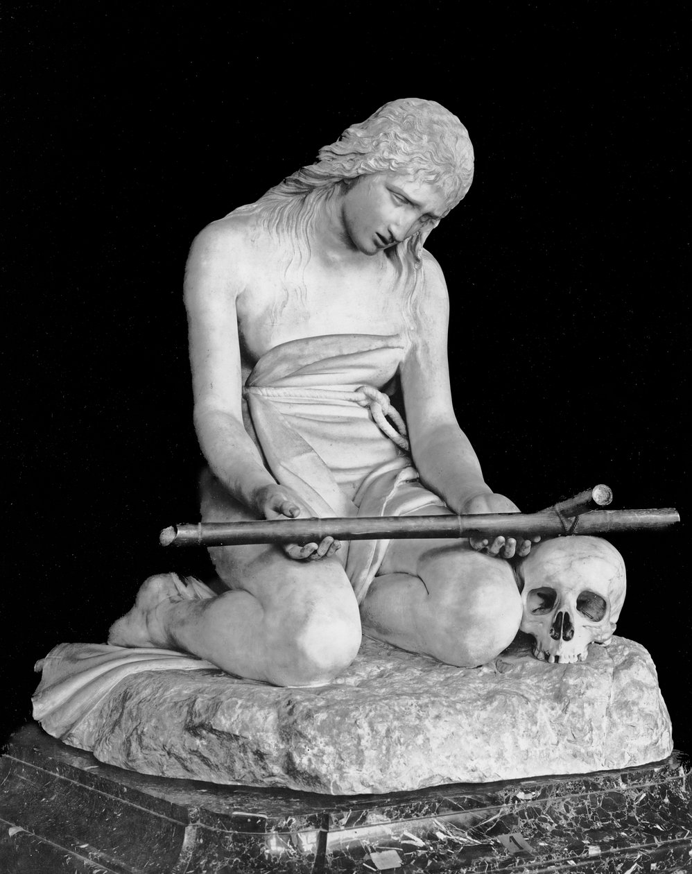 ಪೆನಿಟೆಂಟ್ ಮ್ಯಾಗ್ಡಲೀನ್ (ಮಾರ್ಬಲ್) (b/w ಫೋಟೋ) ಟರ್ಕ್ by Antonio Canova