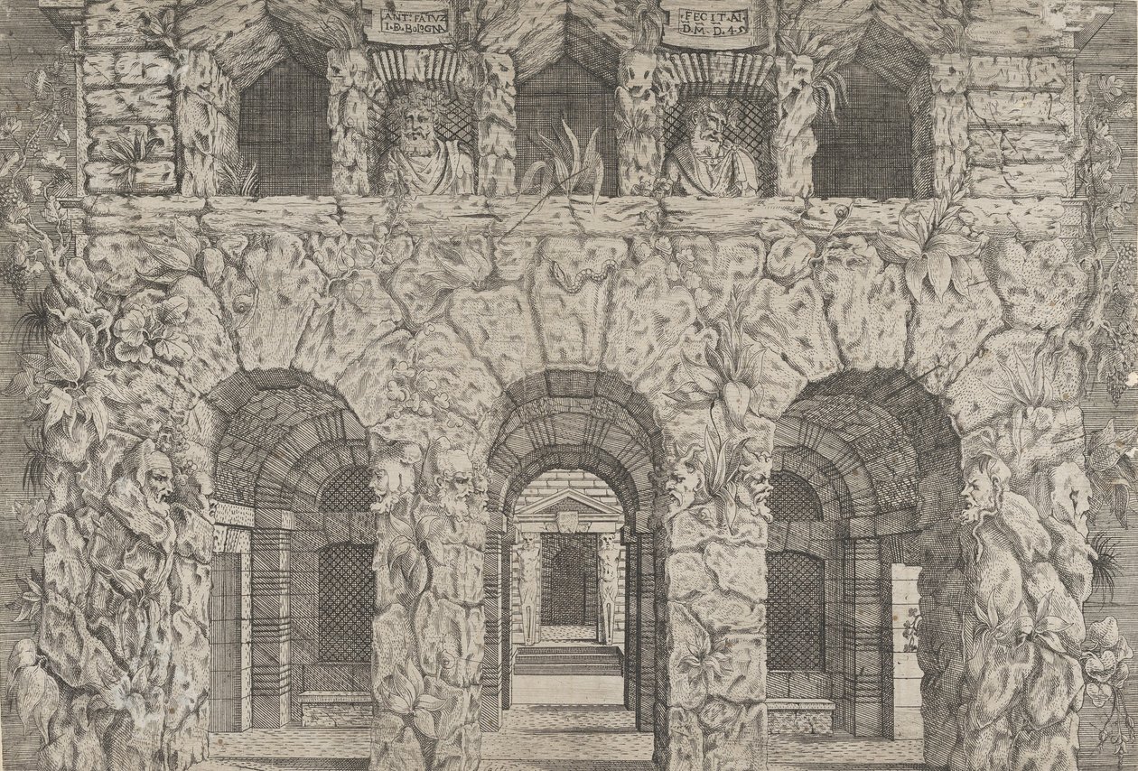 Bir Grotto, yaklaşık 1545. by Antonio Fantuzzi