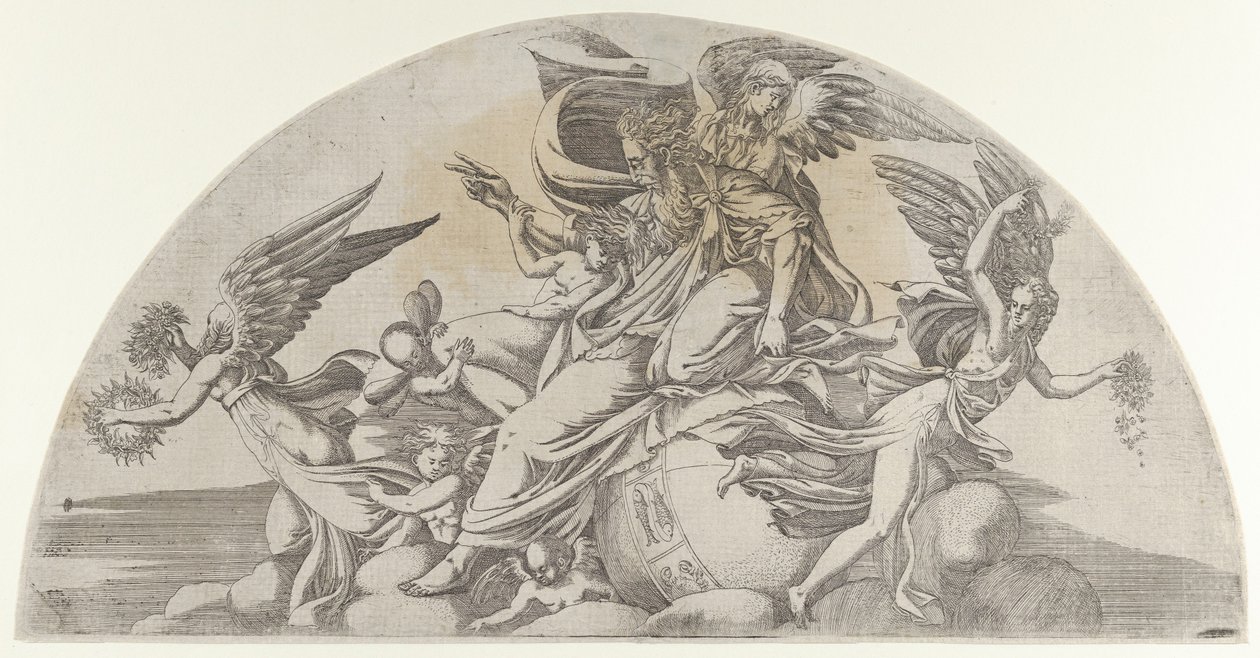 Dünyada Oturan Tanrı, 1540-45. by Antonio Fantuzzi