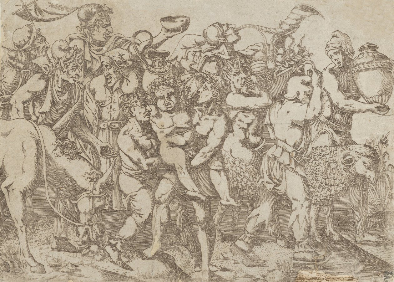 Silenus Taşındı, 1543 by Antonio Fantuzzi