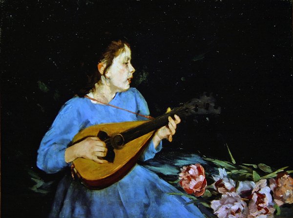 Mandolin oyuncusu (tuval üzerine yağlı boya) by Antonio Mancini