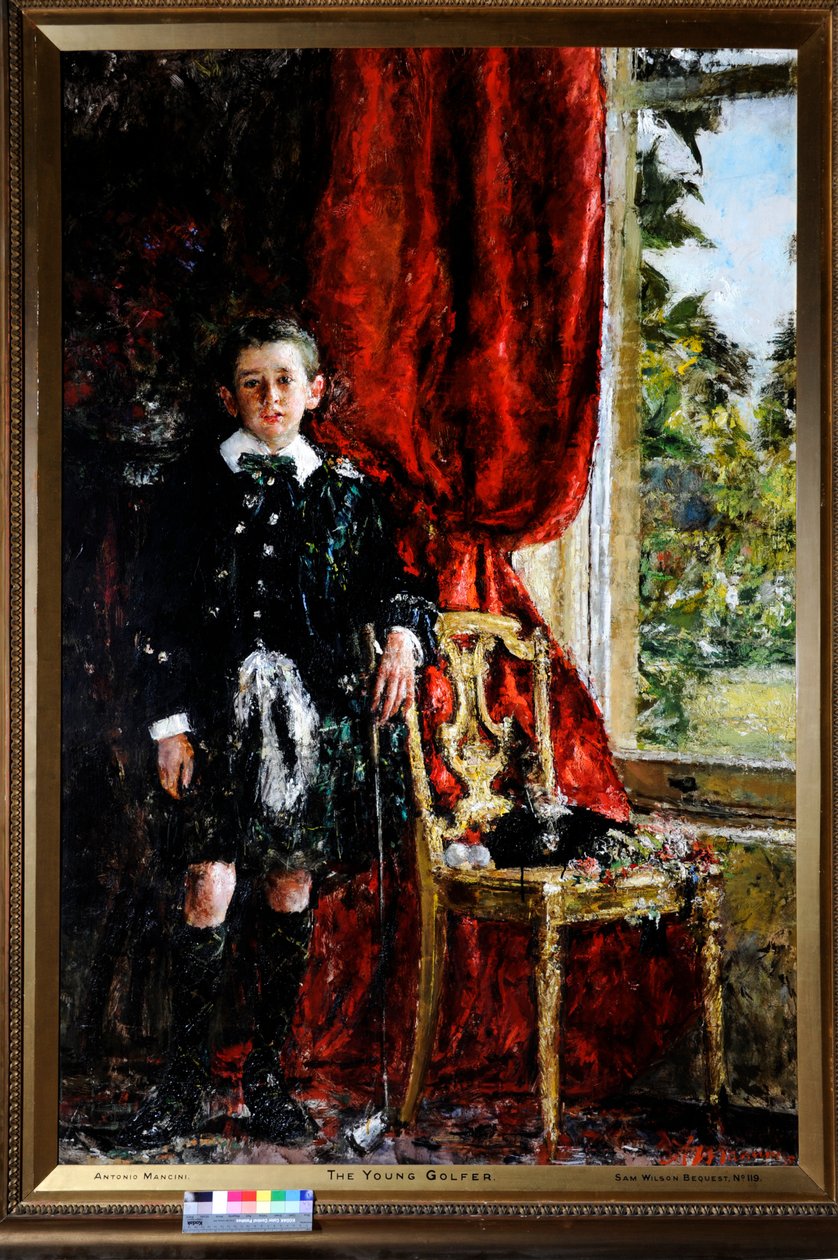 Genç Golfçü (tuval üzerine yağlı boya) by Antonio Mancini
